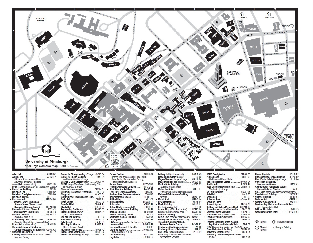Pitt Campus Map